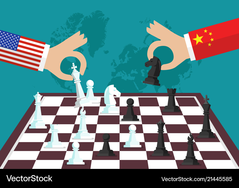 Two people playing chess Two people playing chess vector image