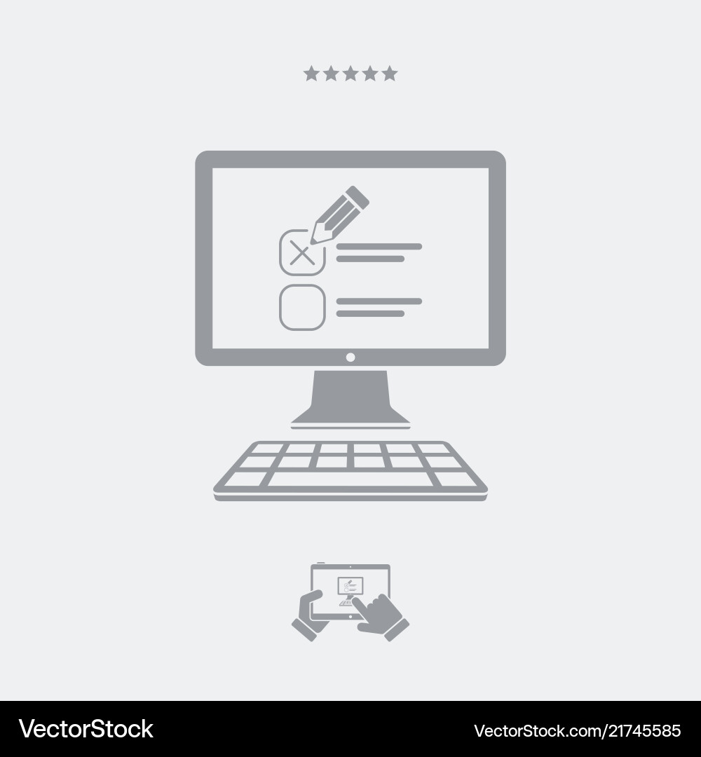 Web test with multiple choice questions - icon Web test with multiple choice questions - icon Vector Image