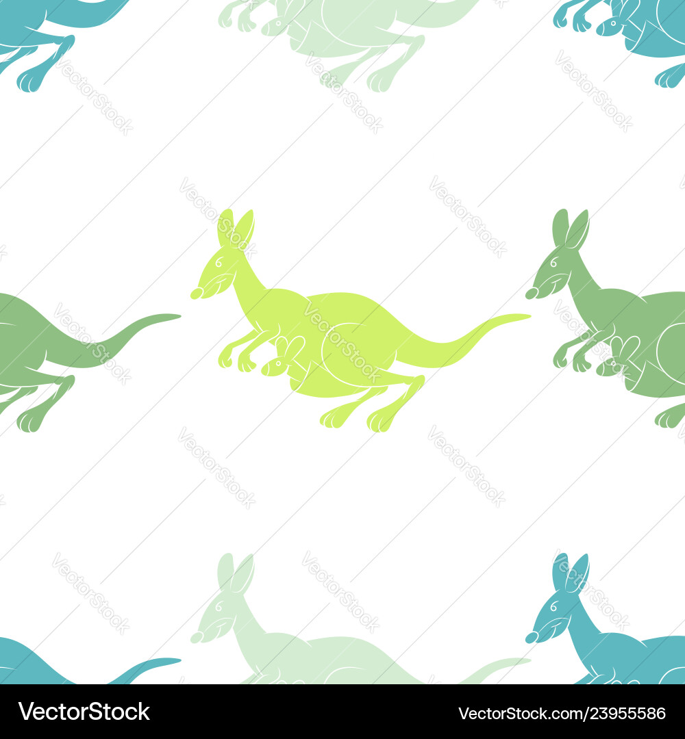 A seamless repeating pattern of cheerful kangaroo Vector Image