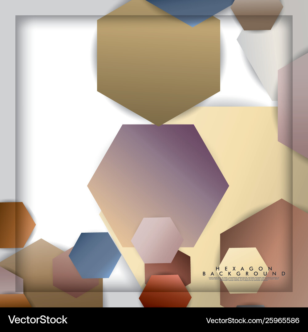 Abstract hexagon background with color stone Vector Image