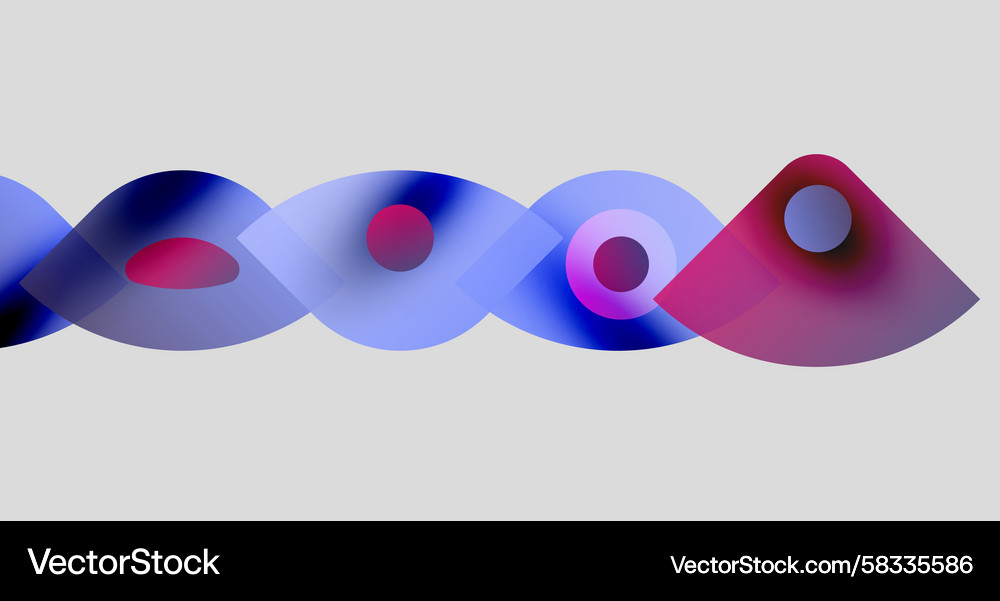 Abstract shapes overlap creating fluid forms Vector Image