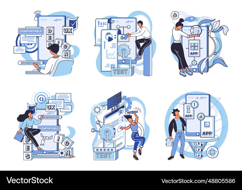Application testing metaphor Vector Image