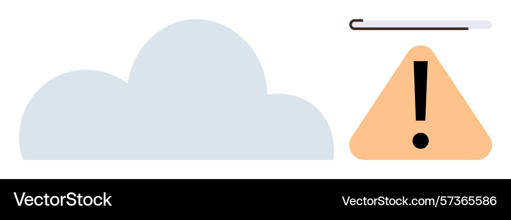 Cloud storage warning with a hazard triangle Cloud storage warning with a hazard triangle vector image