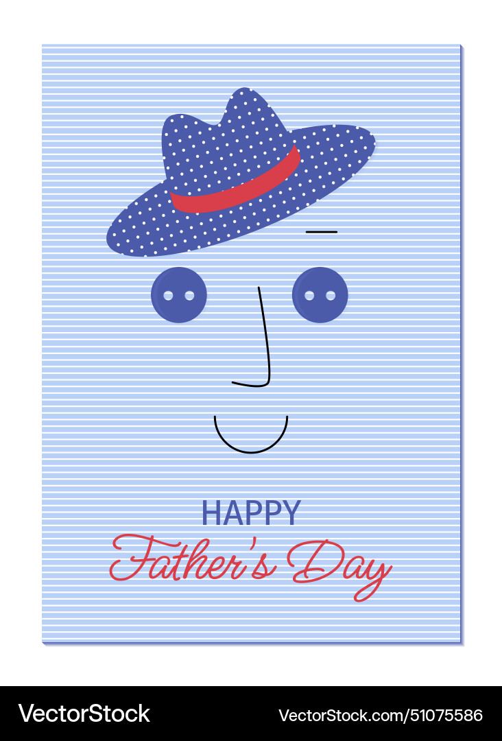 Fathers day greeting card in applique style Fathers day greeting card in applique style vector image