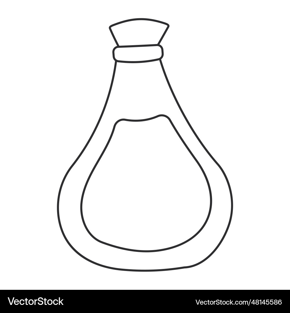 Flask potion perfume jar line icon element Flask potion perfume jar line icon element Vector Image