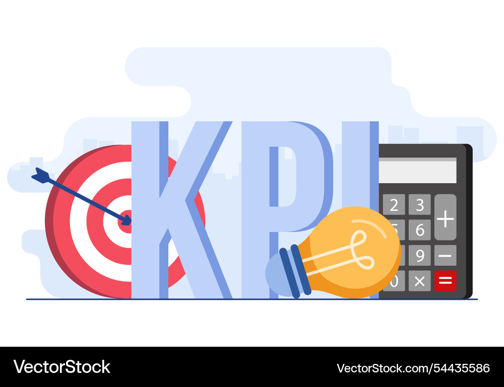 Kpi key performance indicators business technical Vector Image