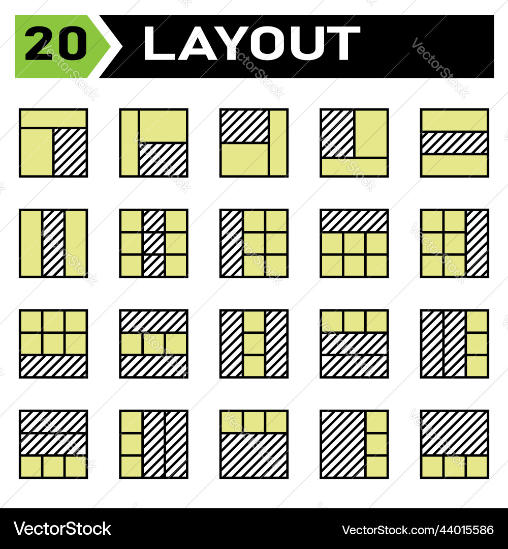 Layout icon set include grid dashboard Vector Image