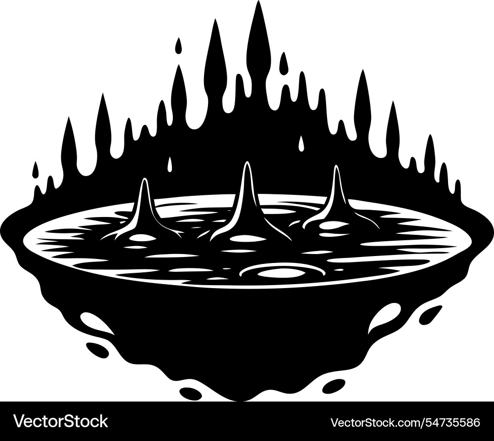 Puddle silhouette for rainy day weather Royalty Free Vector