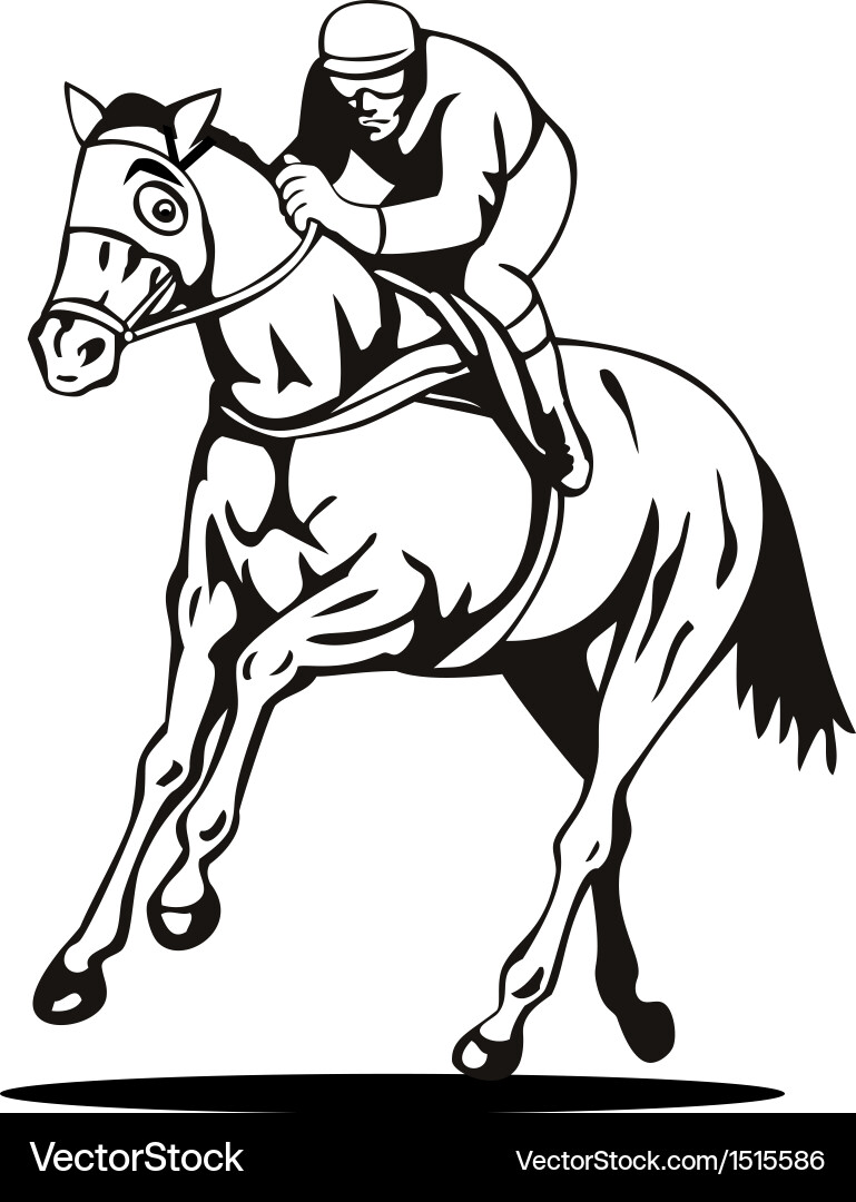 Retro Horse Racing Vector Image
