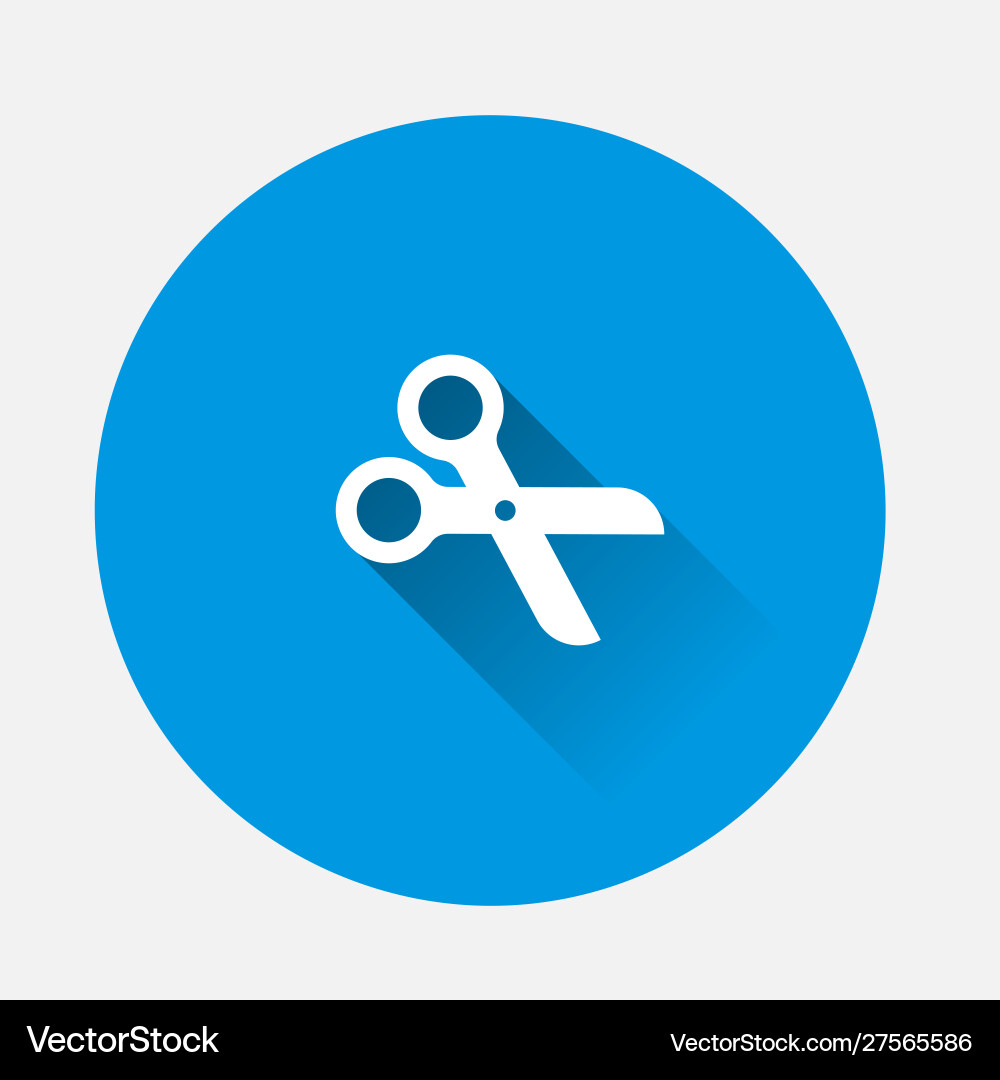 Scissors icon on blue background flat image Vector Image