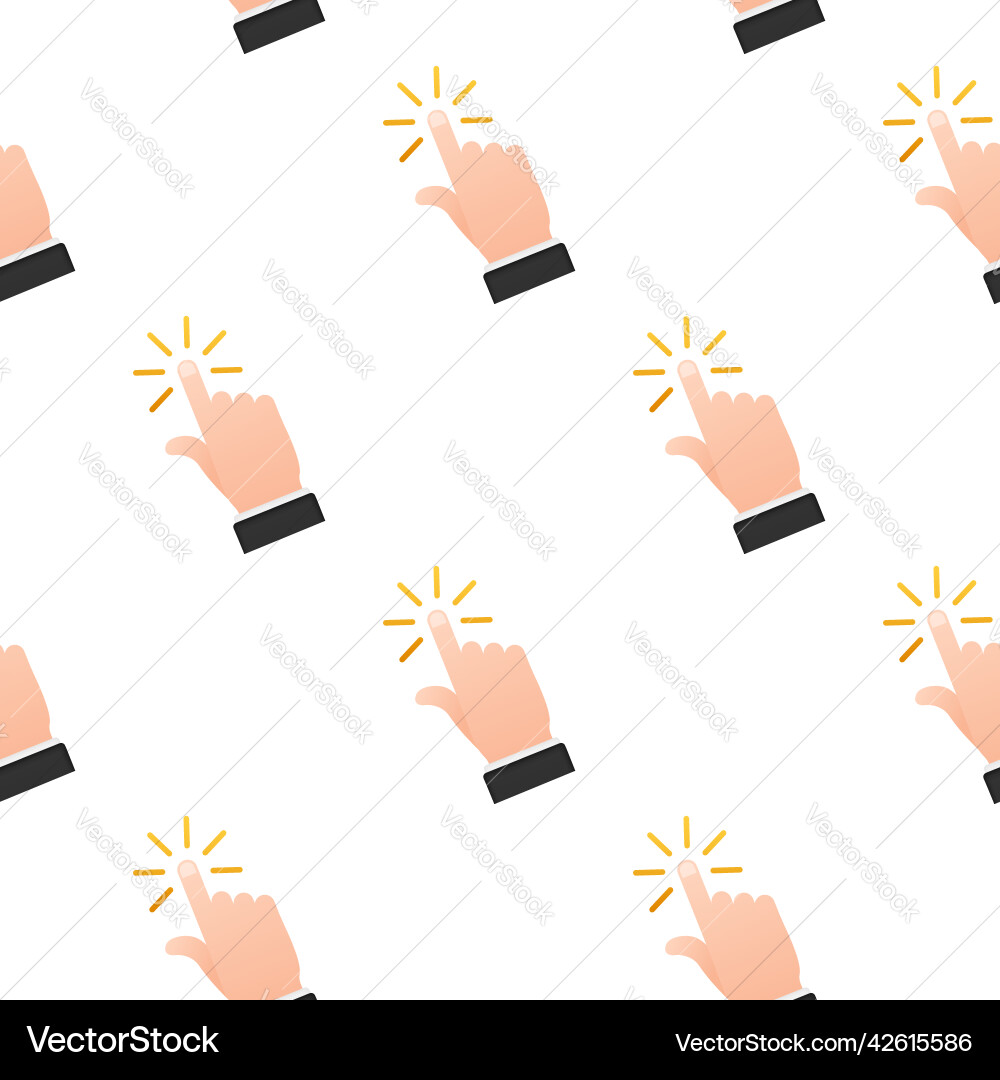 Set hand cursor icon click pattern stock Set hand cursor icon click pattern stock Vector Image