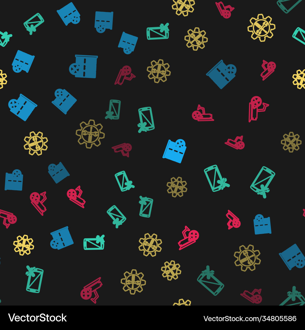 Set line database server service smartphone Set line database server service smartphone Vector Image