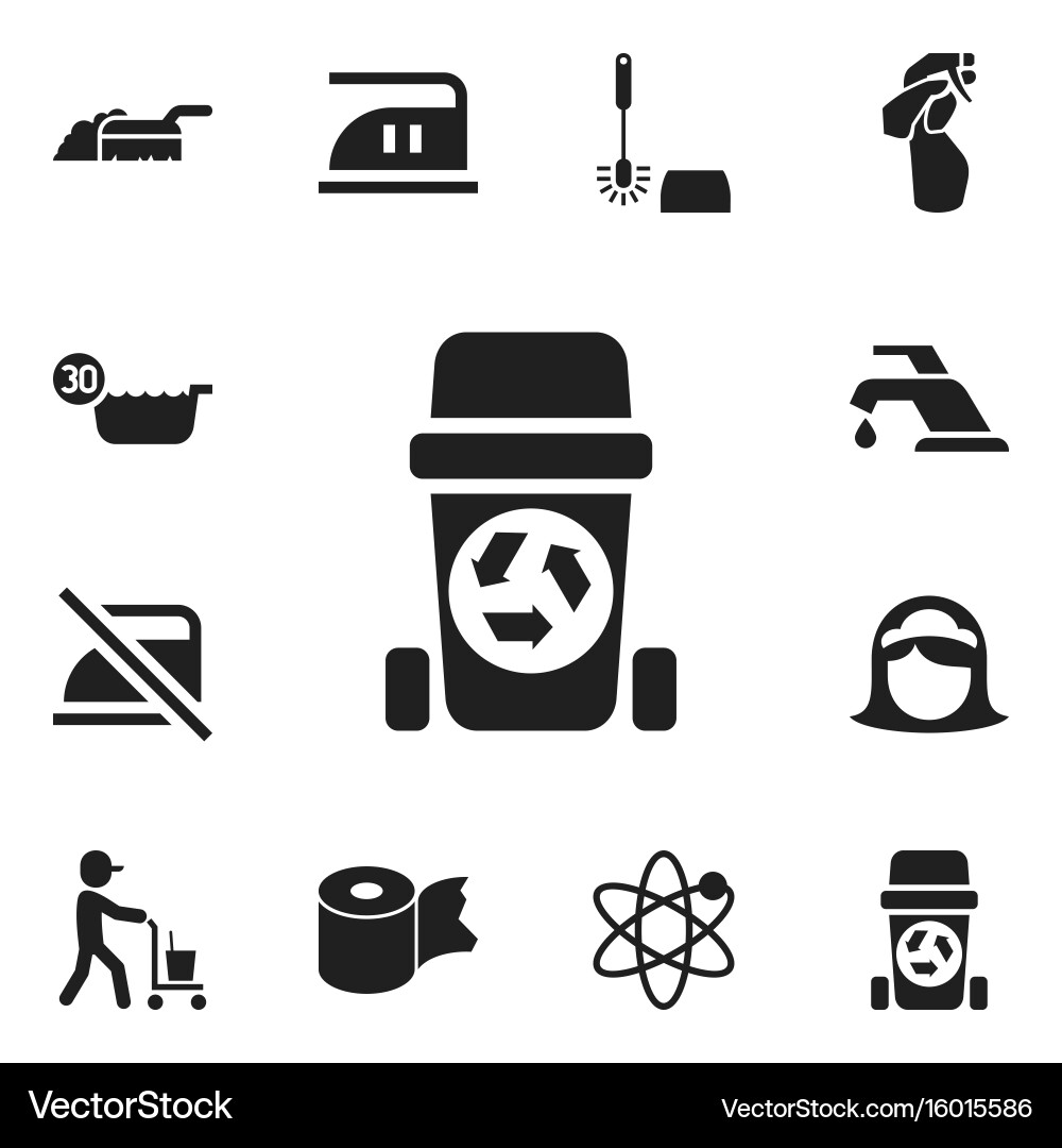 Set of 12 editable cleanup icons includes symbols Vector Image