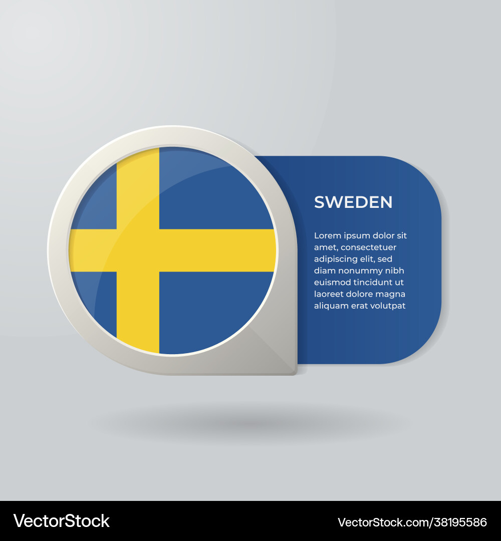 Sweden Flag Map Pointer Icon Vector Image