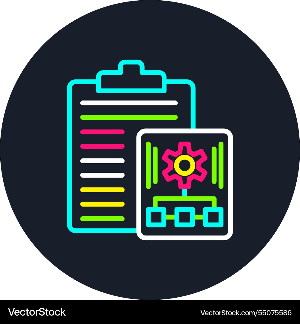Task planning line multi color icon vector image