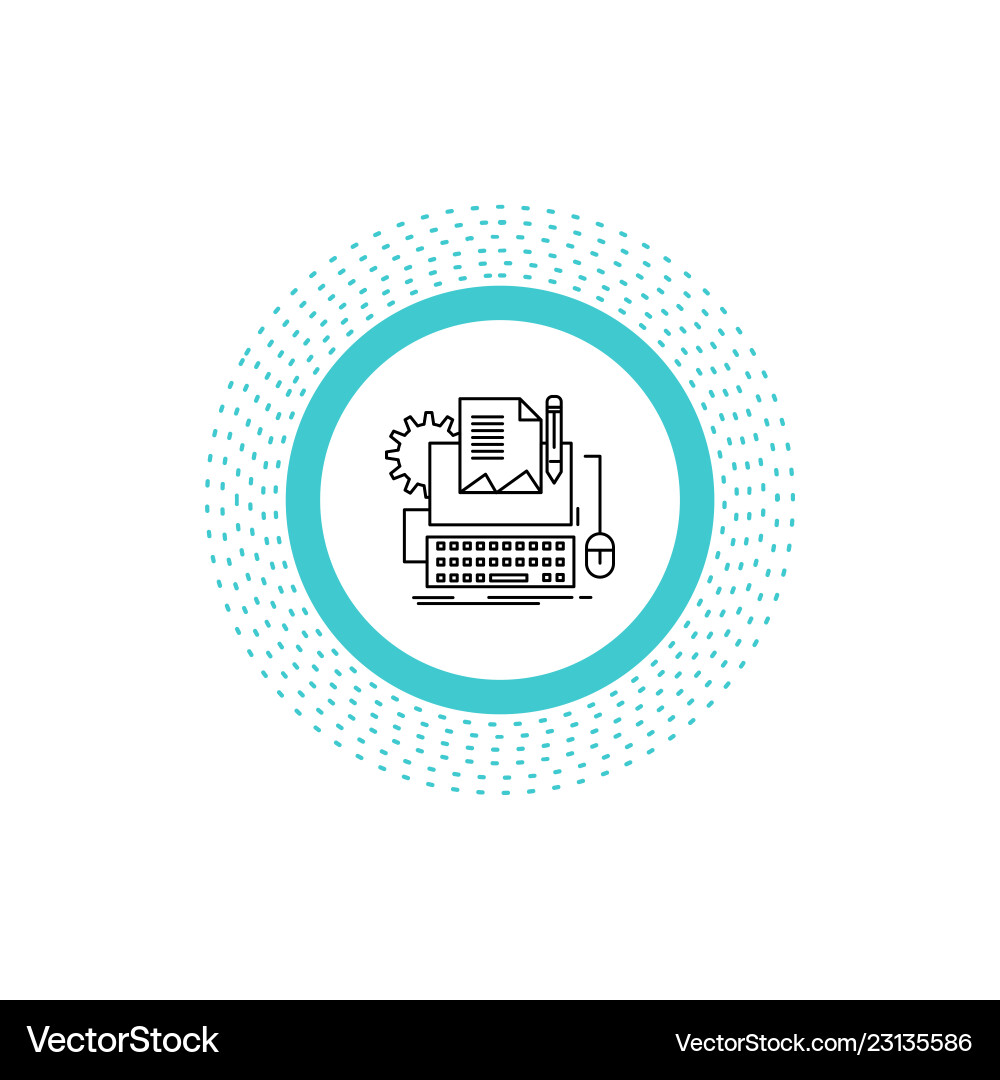 Type writer paper computer keyboard line Vector Image