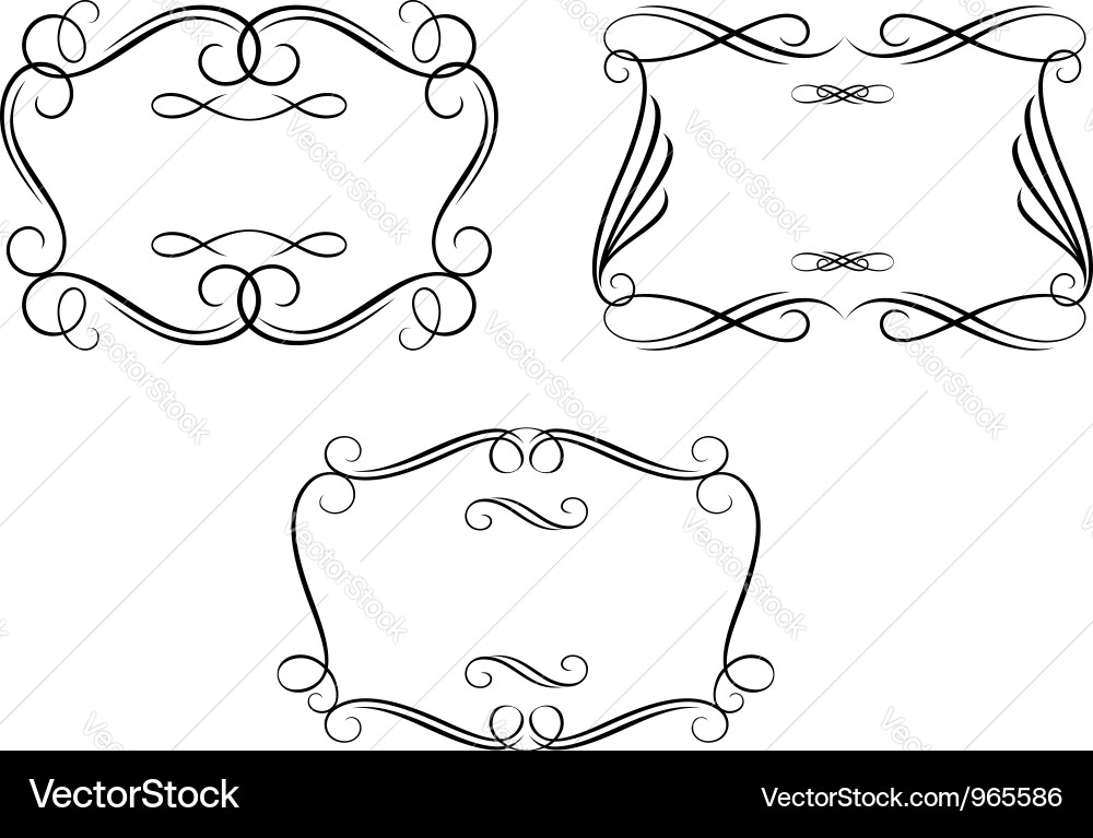 Vignettes and frames set vector image