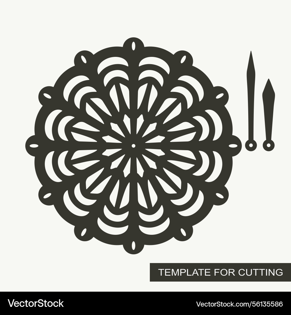 Wall clock in the shape of a flower Royalty Free Vector