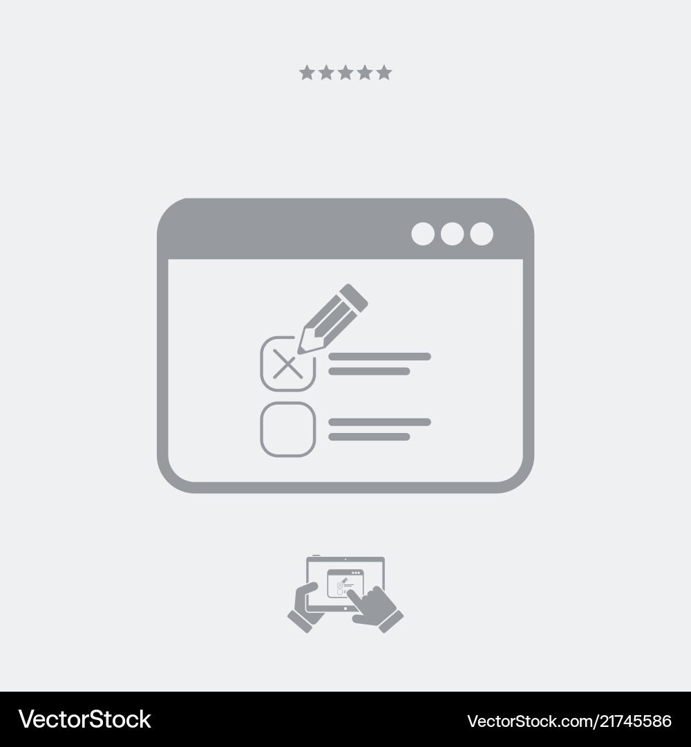 Web test with multiple choice questions - icon Web test with multiple choice questions - icon Vector Image