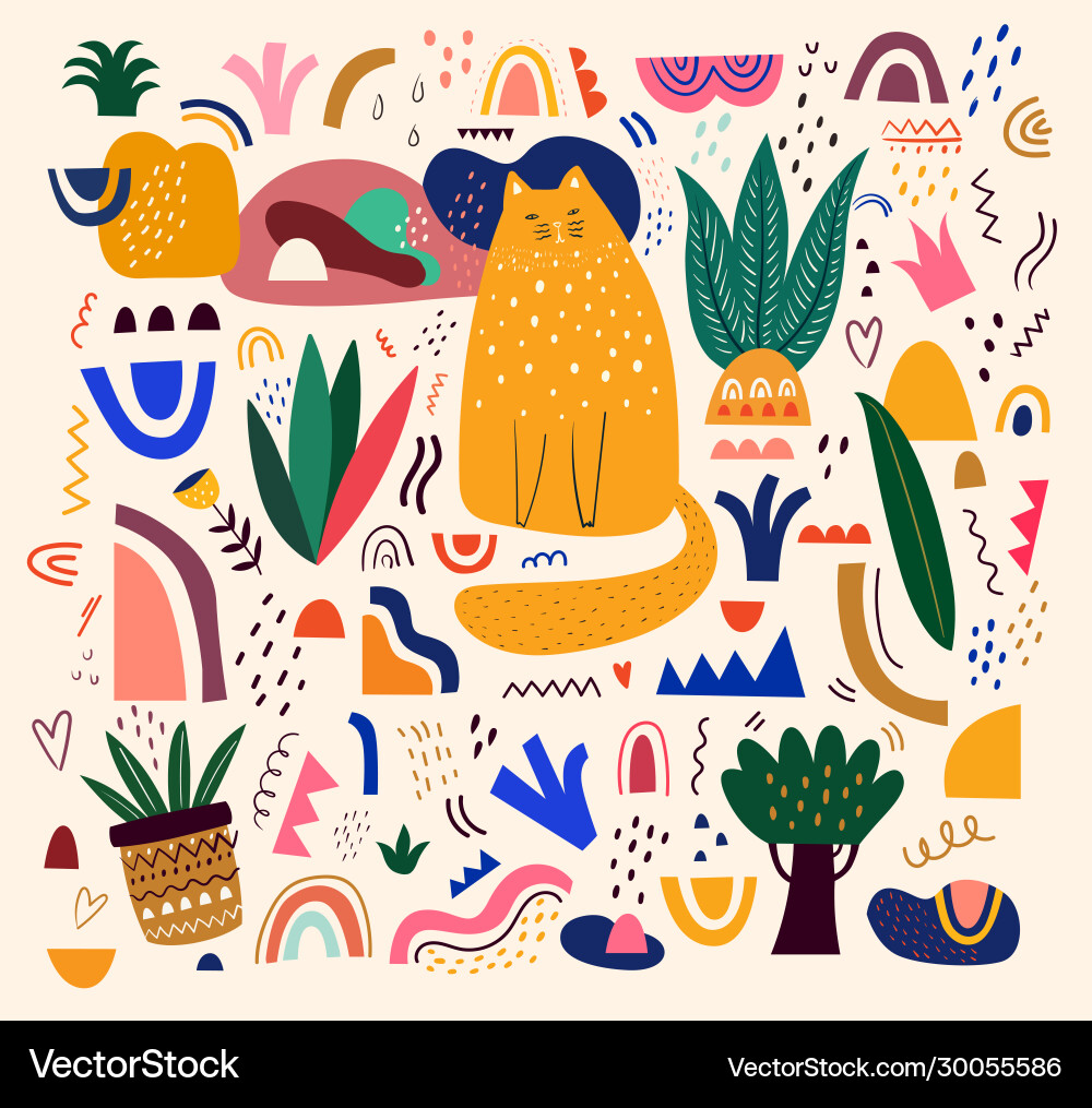 Yellow cat Yellow cat vector image