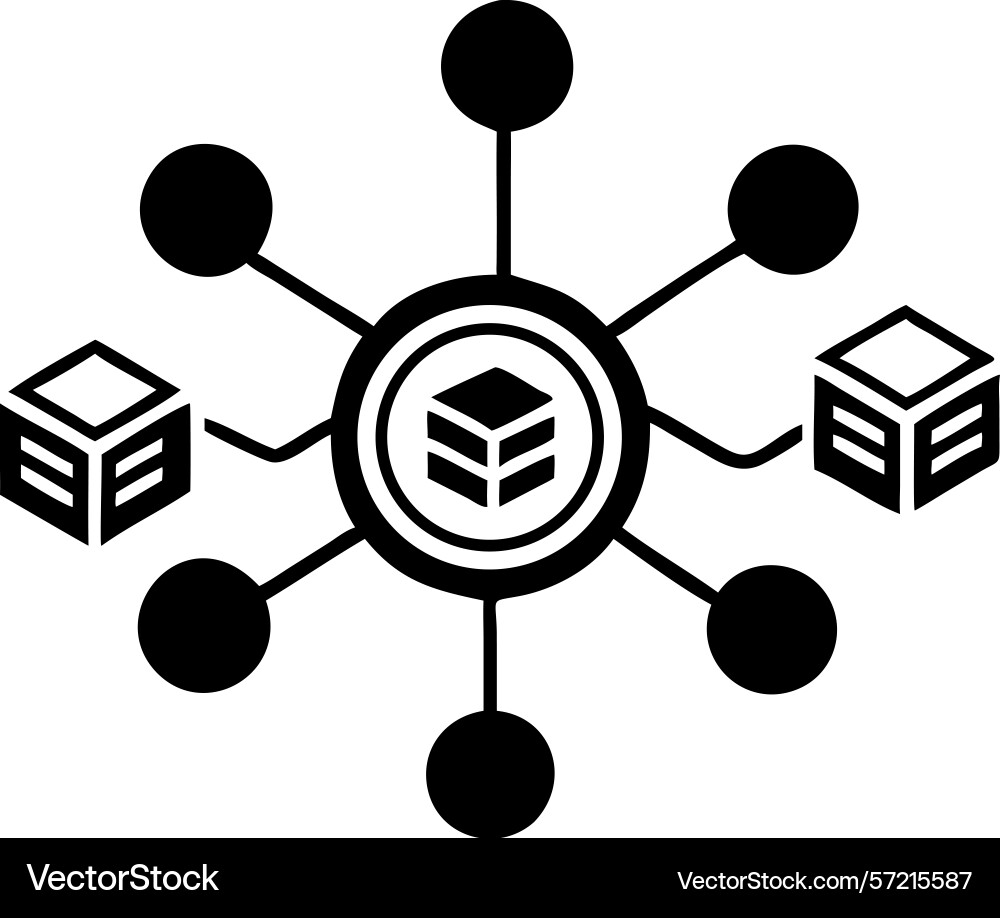 Abstract of a network connecting various data Abstract of a network connecting various data vector image