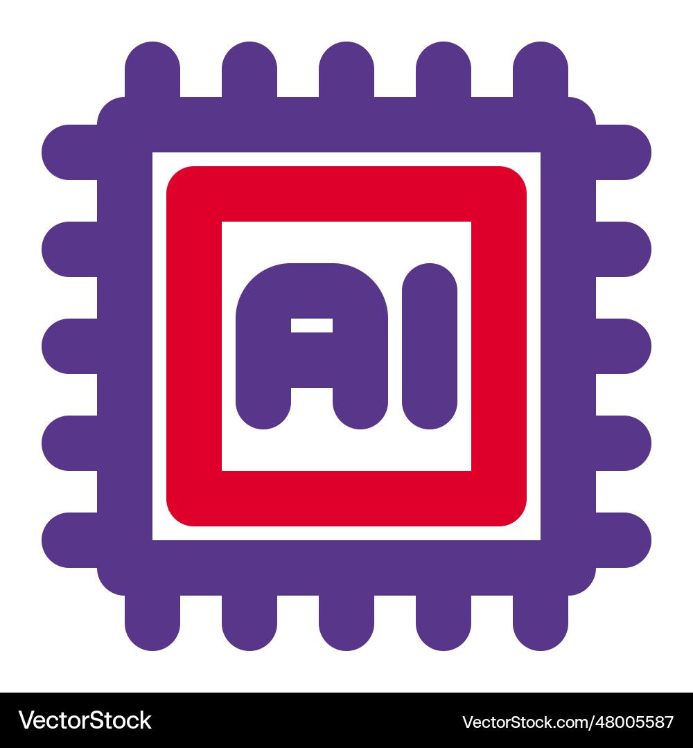 Ai system development through micro chip Vector Image