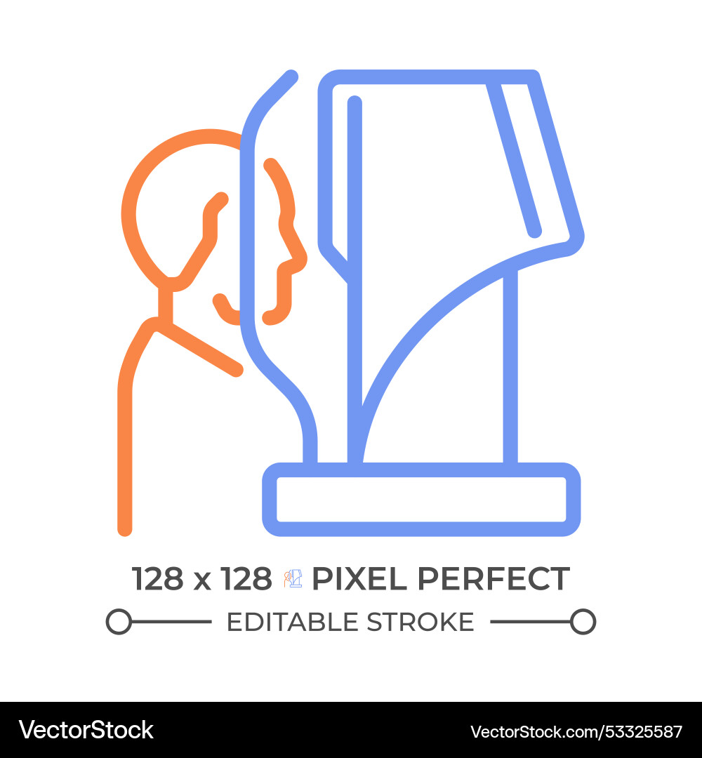 Auto refractometer test two color line icon Auto refractometer test two color line icon vector image
