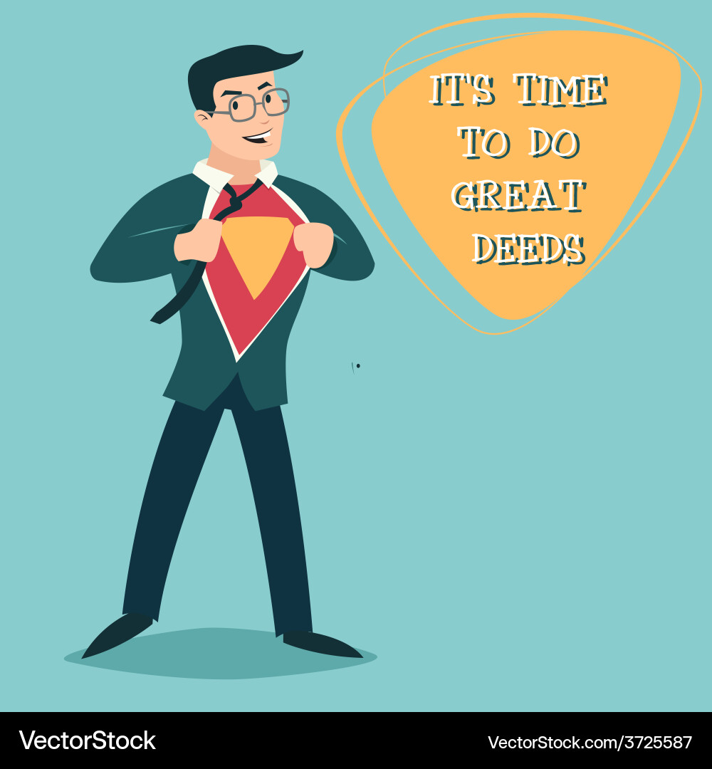 Businessman Transforms into Superhero Vector Image