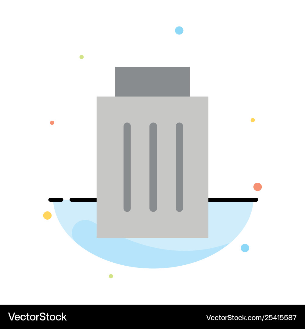 Delete interface trash user abstract flat color Delete interface trash user abstract flat color Vector Image
