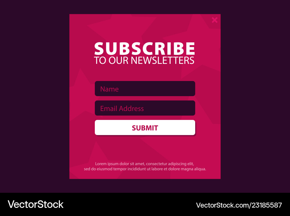 Email subscribe online newsletter submit button Email subscribe online newsletter submit button Vector Image
