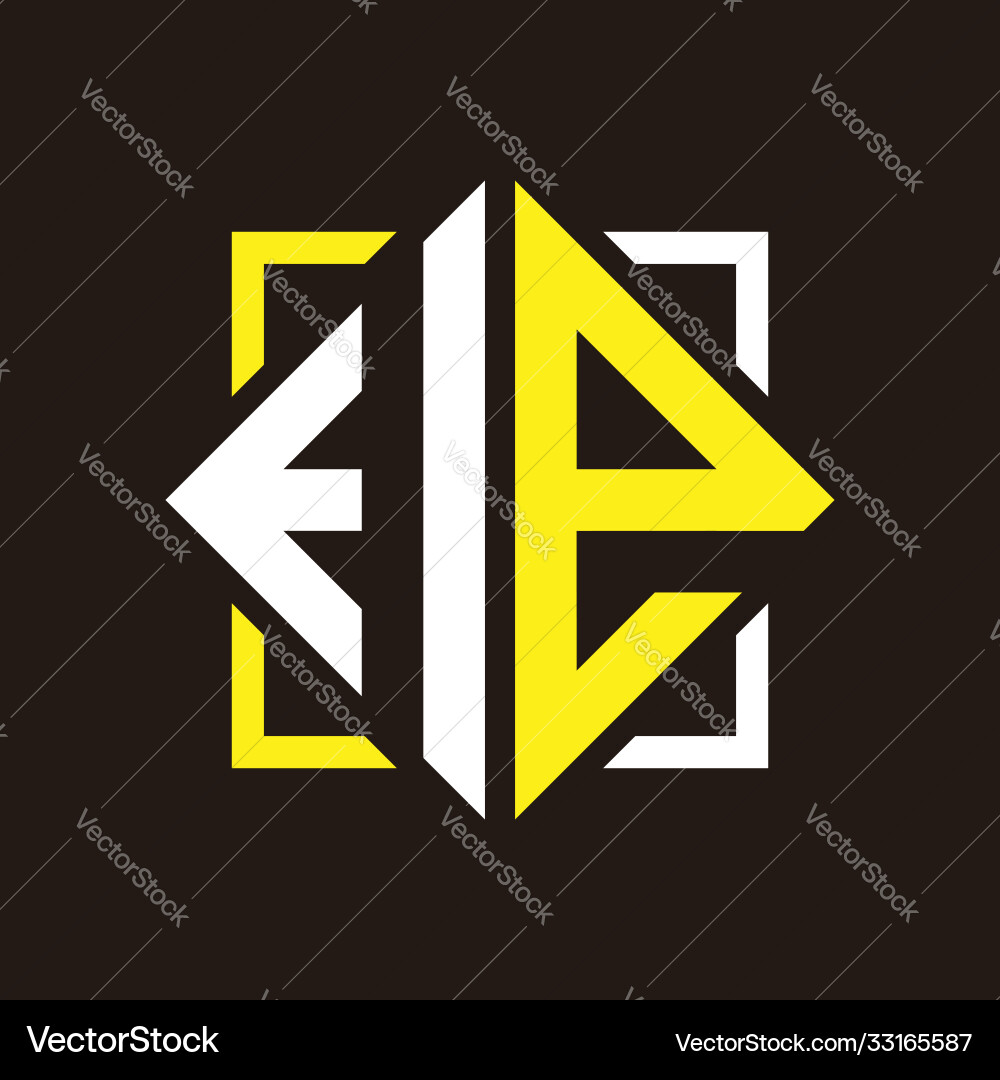 I e initials quadrangle monogram with square I e initials quadrangle monogram with square Vector Image