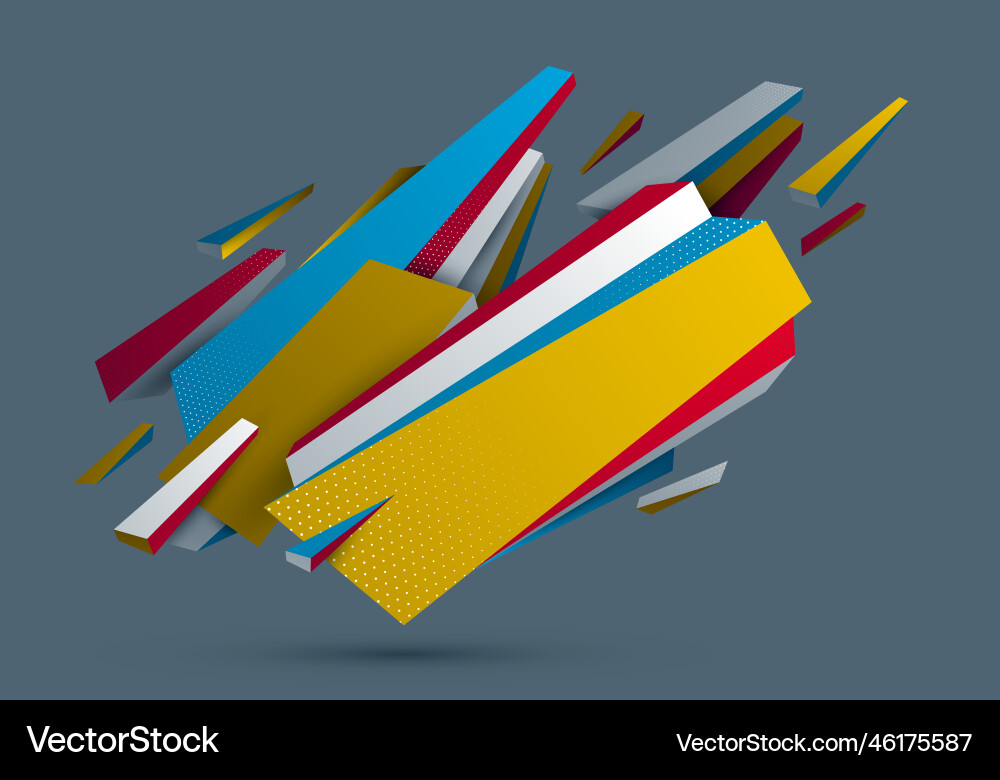 Low poly abstract form future shape design Vector Image