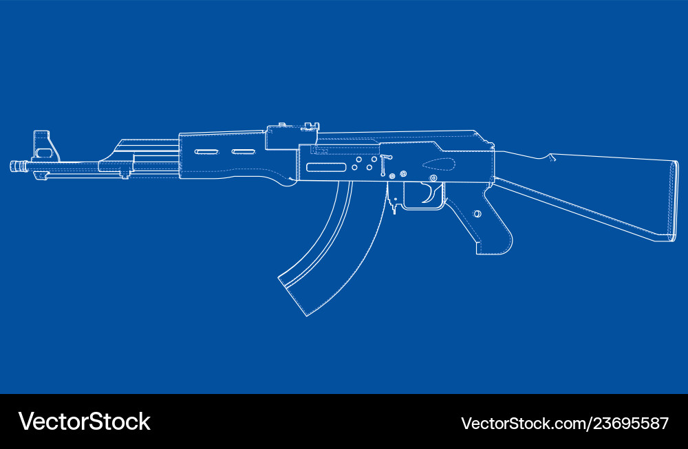 Machine gun rendering of 3d vector image