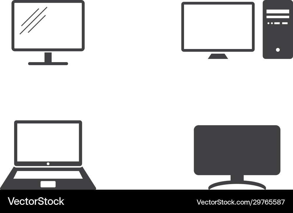 Monitor computer icon Monitor computer icon Vector Image