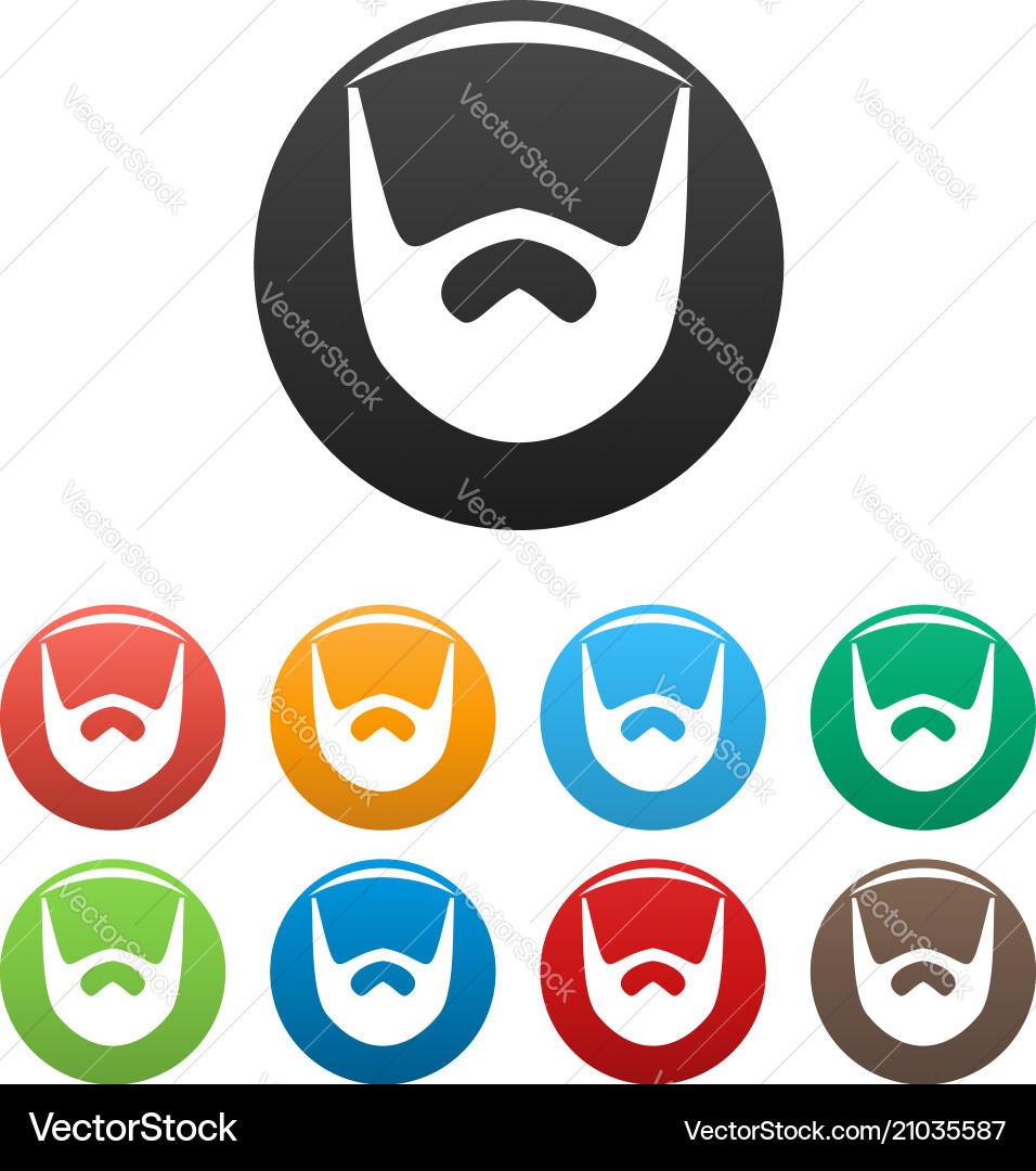Neat beard icons set color vector image