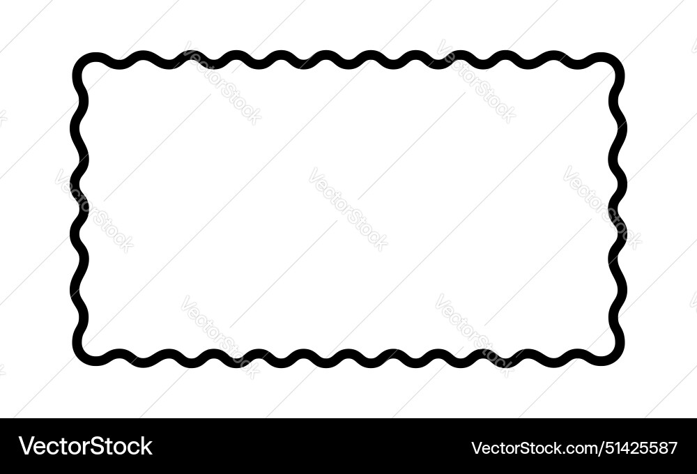 Rectangle frame with wavy edges rectangular shape vector image