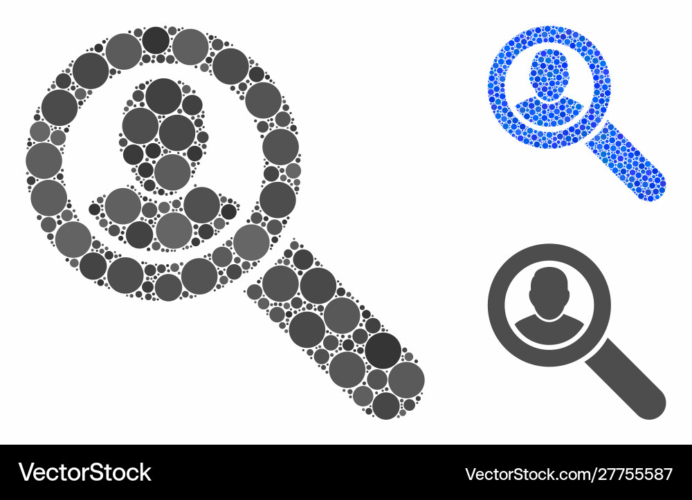 Search user composition icon round dots Vector Image