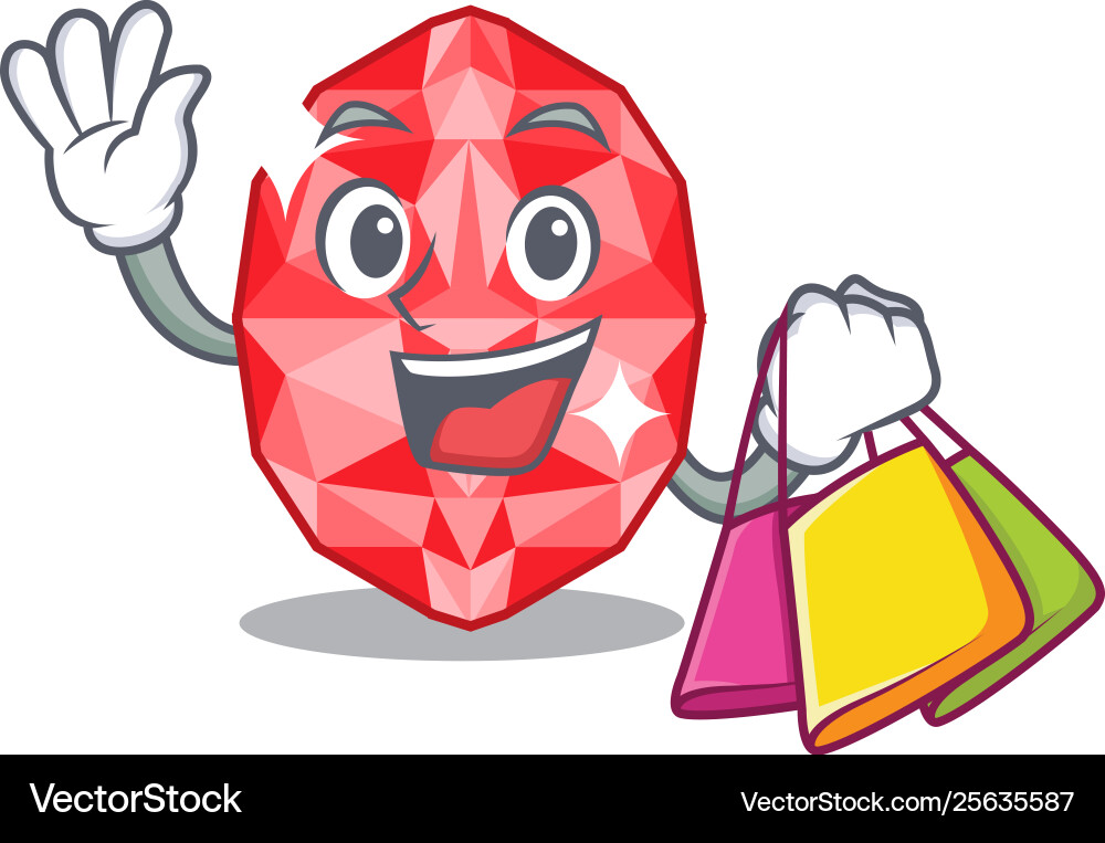 Shopping ruby gems isolated with character Vector Image