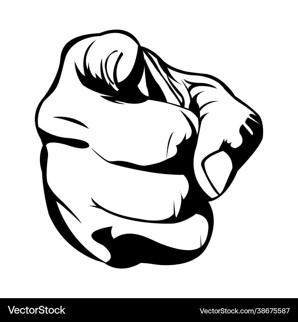 Simple pointing finger from front side Simple pointing finger from front side Vector Image