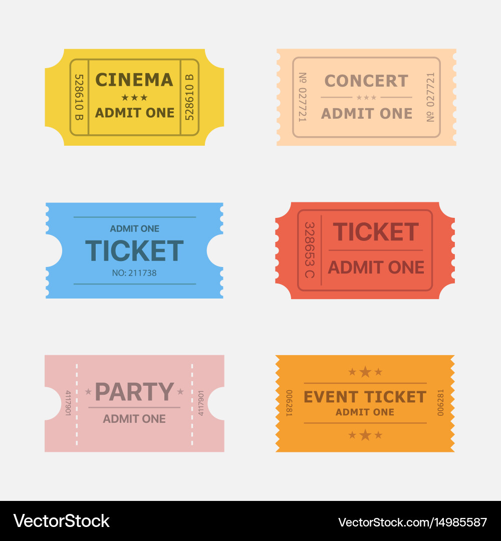 Ticket Stub Icons - Event & Party vector image