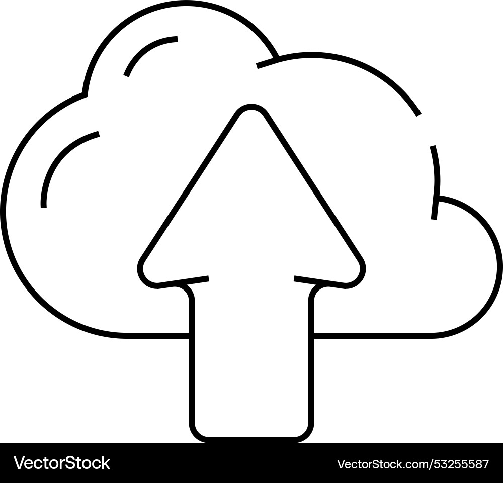 Upload file in cloud storage line icon Upload file in cloud storage line icon vector image
