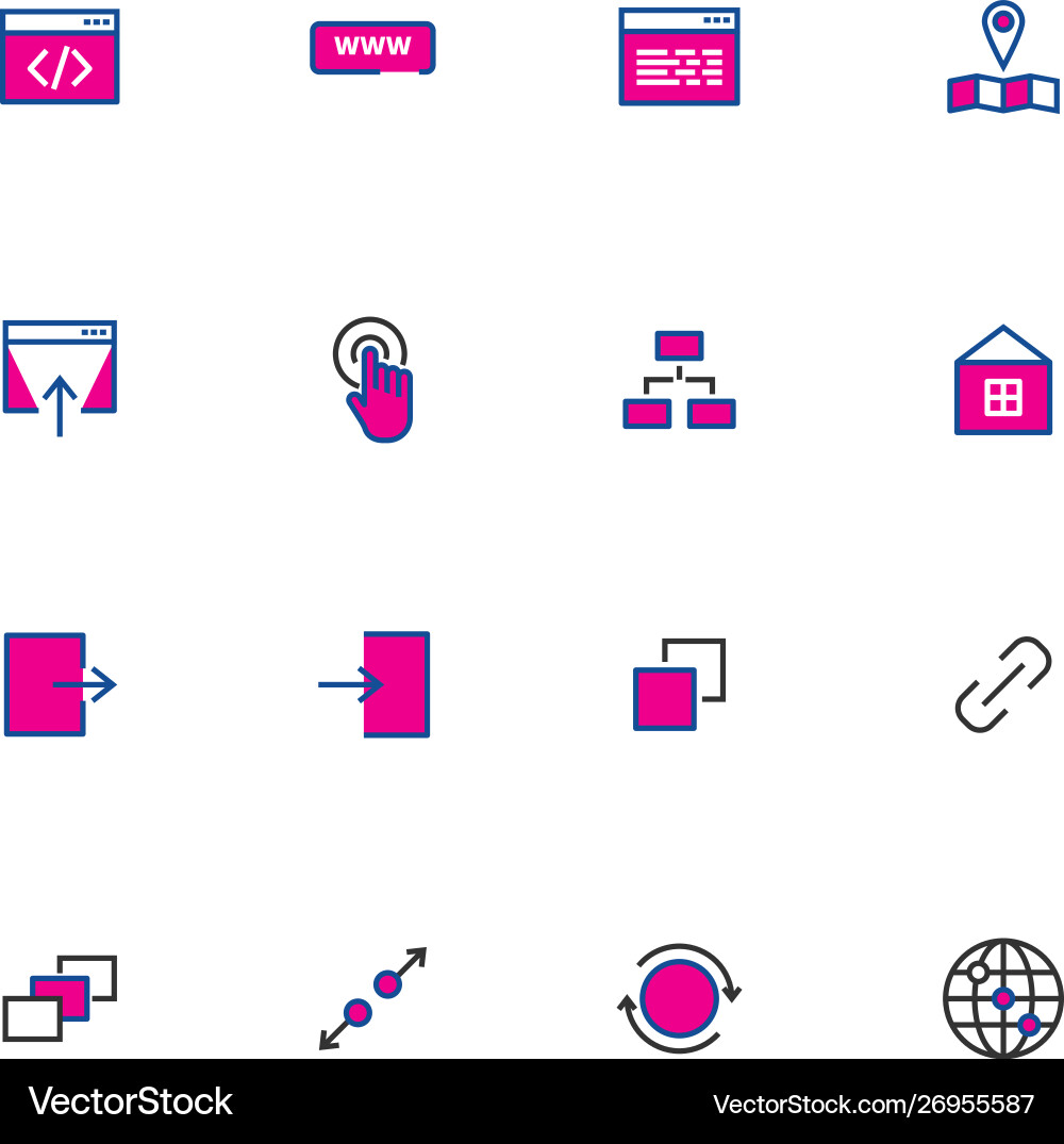 web Dünne Linien-Farbsymbole für ui Web Dünne Linien-Farbsymbole für ui vektorbild