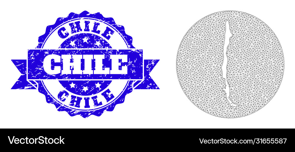 Wire frame mesh circle inverted map chile Wire frame mesh circle inverted map chile Vector Image