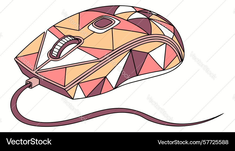 Abstract patterned computer mouse digital input vector image