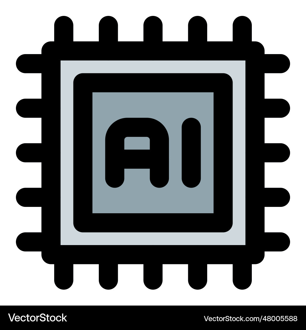 Ai system development through micro chip Vector Image