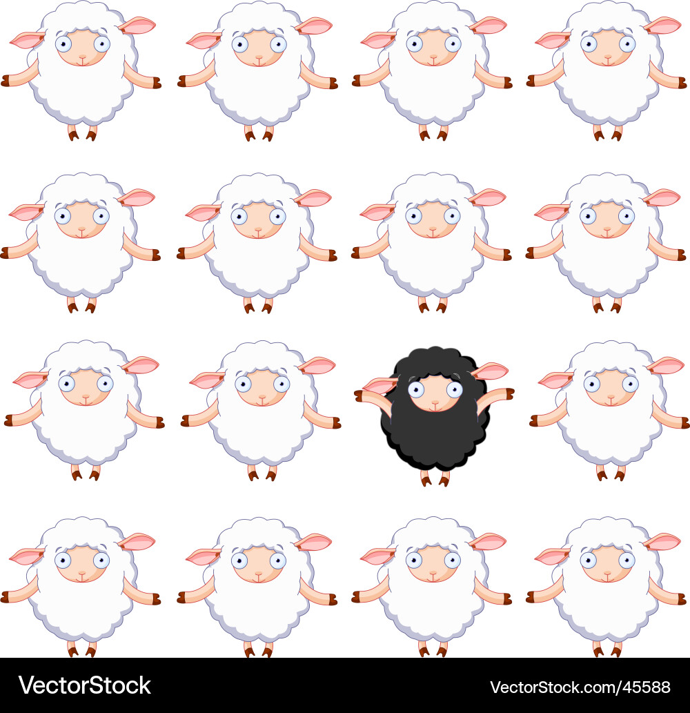 Black sheep Royalty Free Vector Image - VectorStock