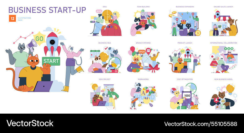 Business flat Royalty Free Vector Image - VectorStock