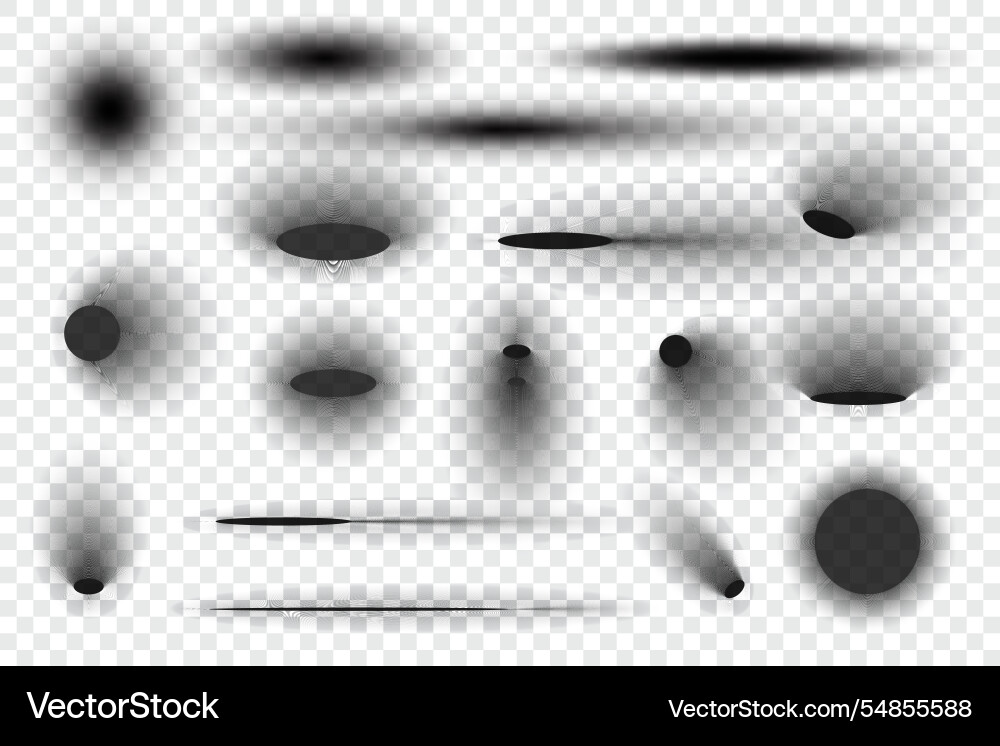 Circle shadows with blurred effect realistic oval Vector Image