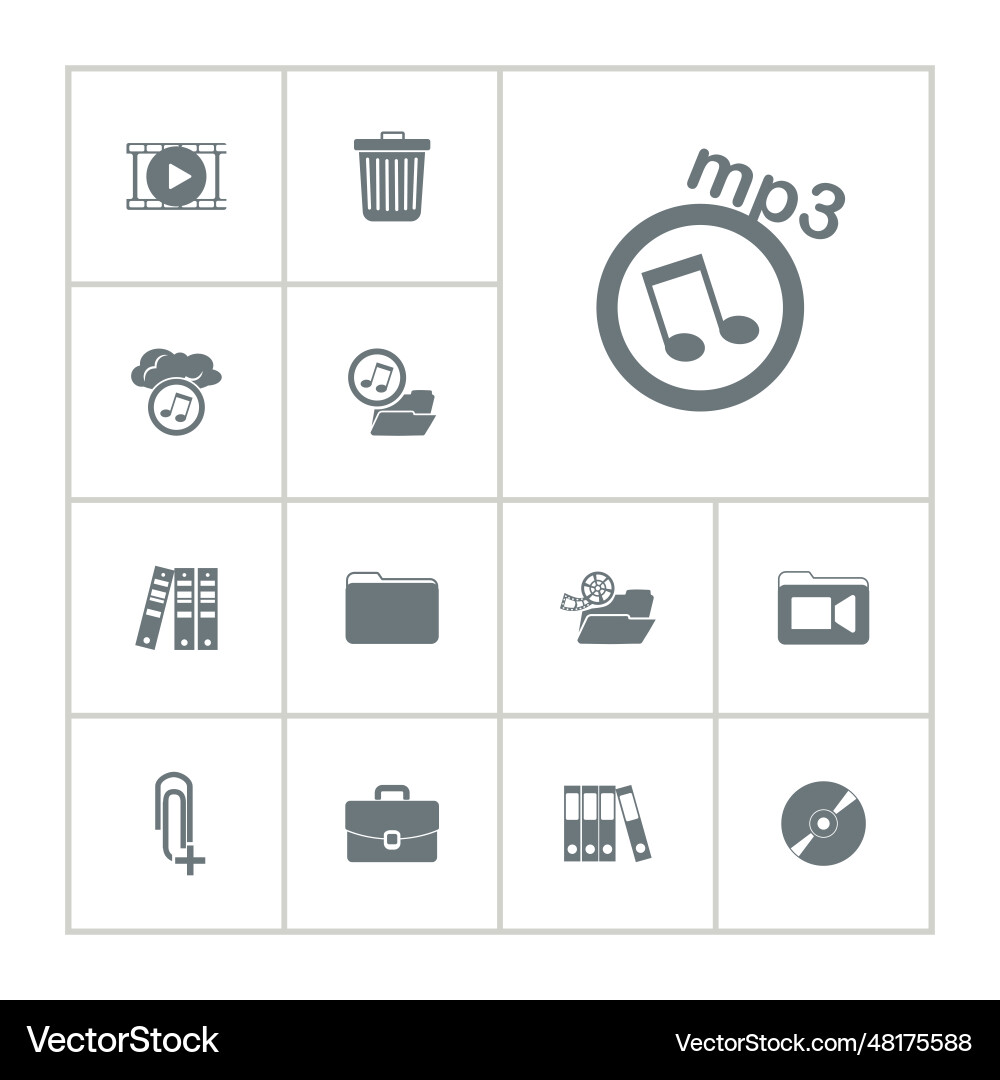 File and folders icon set with document binders Vector Image