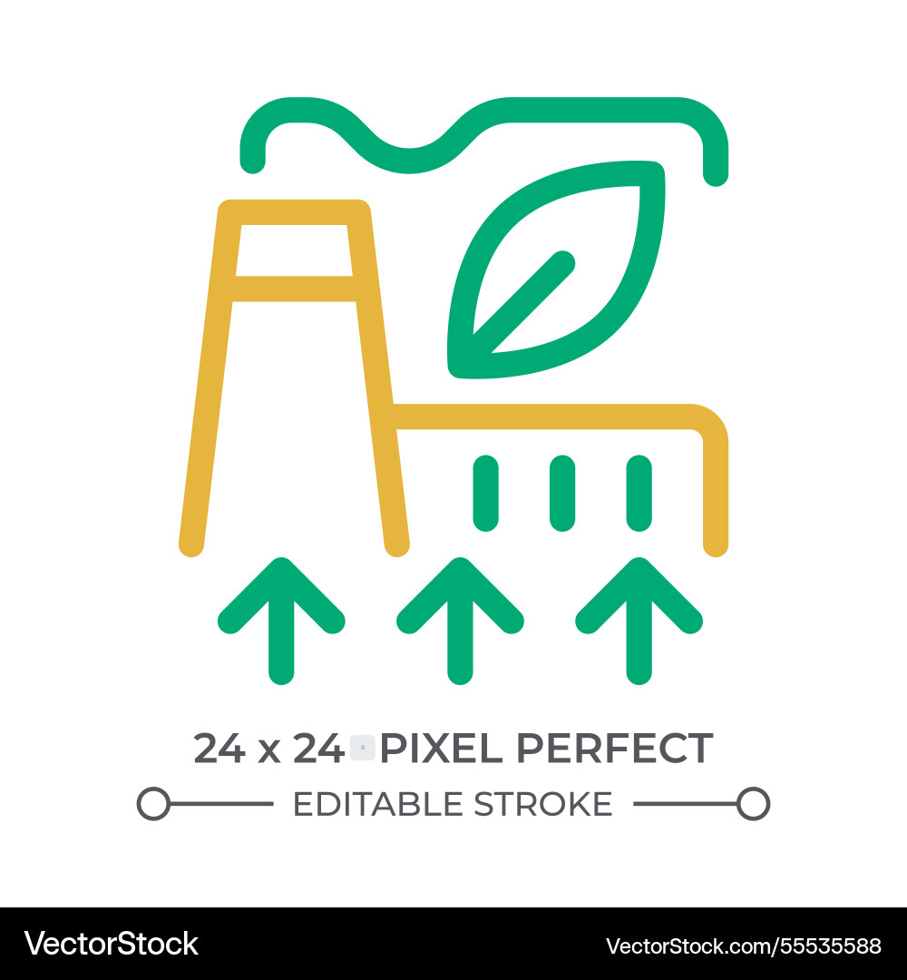 Improving green factory colorful line ui icon Improving green factory colorful line ui icon vector image